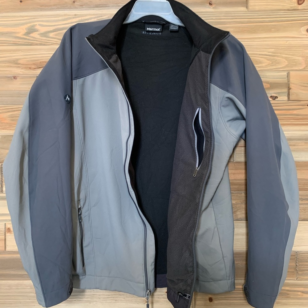 MARMOT Gore Windstopper Full Zip Up Lined Windbreaker Jacket Men's Sz XXL Gray. - Picture 2 of 9